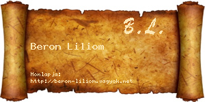 Beron Liliom névjegykártya